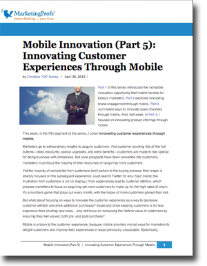 Mobile Innovation Strategy #4: Innovating Customer Experiences