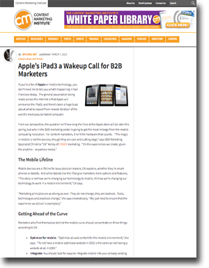 iPad HD A WakeUp Call For B2B Marketers