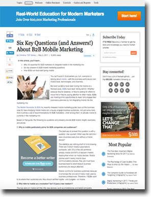 Six Key Questions (And Answers!) On B2B Mobile Marketing