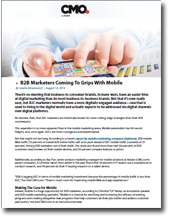 B2B Marketers Coming To Grips With Mobile